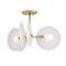 Designers Fountain Sky Fall 20.75in. 3-Light Brushed Gold Contemporary Semi Flush Mount with Etched Fluted Glass Shade D311C-SF-BG - alternate 7